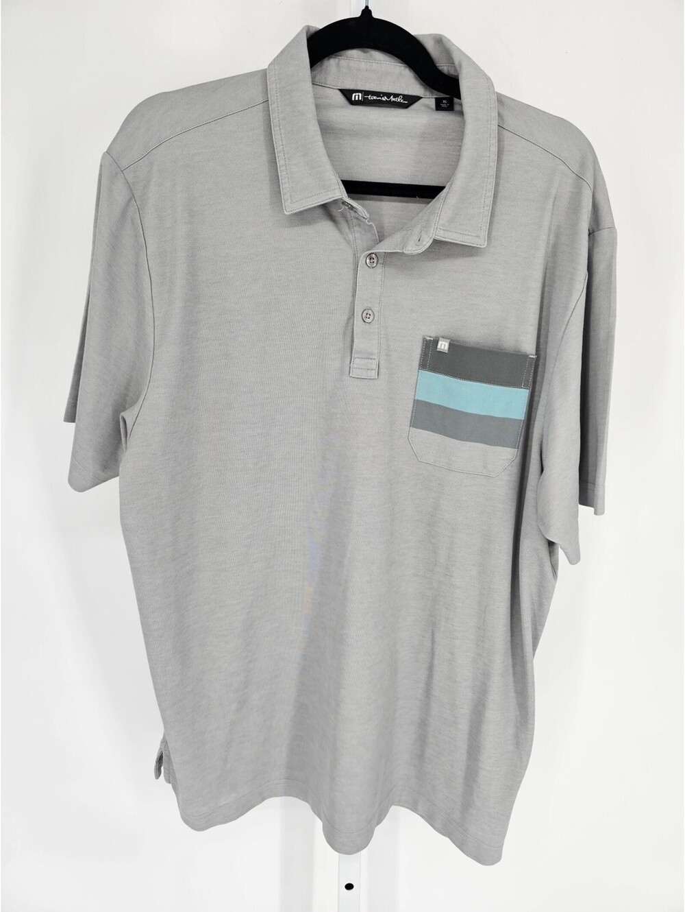 Travis Mathew Polo Shirt XL Gray Lightweight Short Sleeve Cotton Golf Preppy